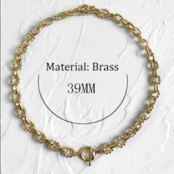 18K Gold Layered Chunky Punk Lock Choker Necklace - Picture 9 of 9